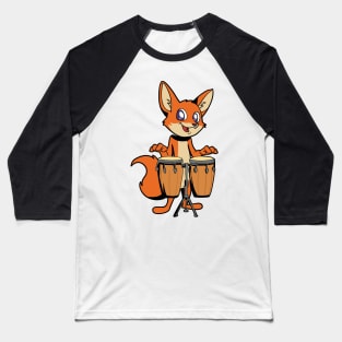 Comic fox plays percussion Baseball T-Shirt